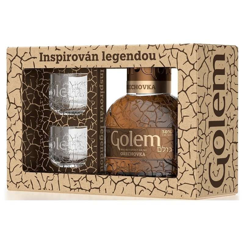 OŘECHOVKA GOLEM 30% 0.5L + 2 SKLENIČKY