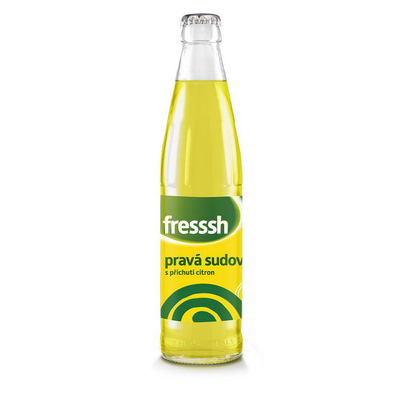 LIMONÁDA FRESSSH PRAVÁ SUDOVÁ S PŘÍCHUTÍ CITRÓN 0.33L