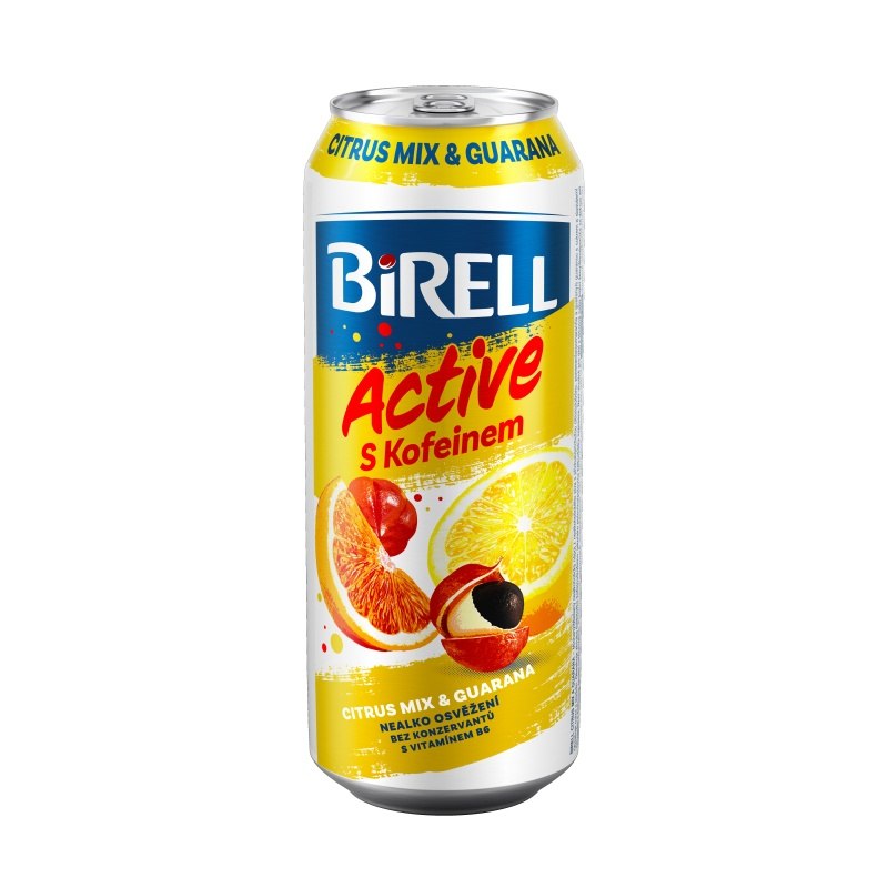 BIRELL PLECH ACTIVE CITRUS MIX & GUARANA S KOFEINEM 0.5L