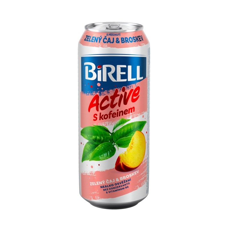 BIRELL PLECH ACTIVE ZELENÝ ČAJ & BROSKEV 0.5L