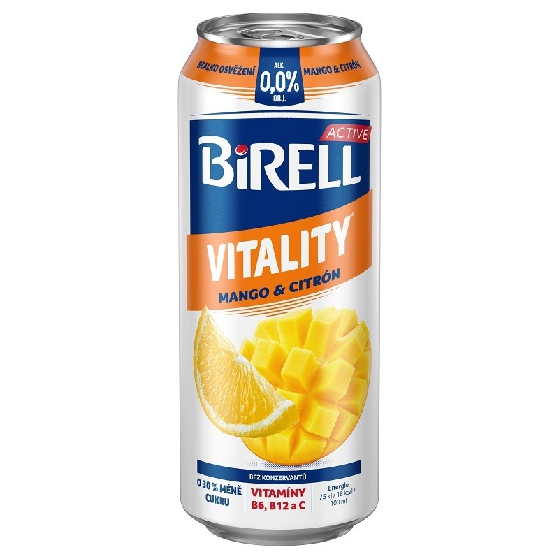 BIRELL VITALITY MANGO & CITRÓN PLECH 0.5L