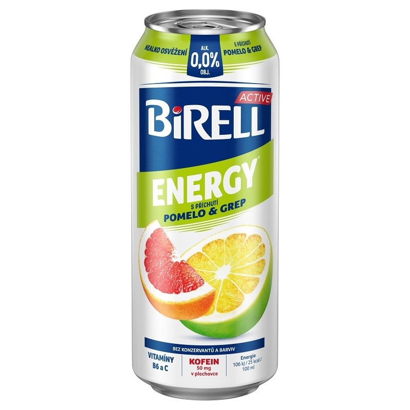 BIRELL ENERGY POMELO & GREP PLECH 0.5L