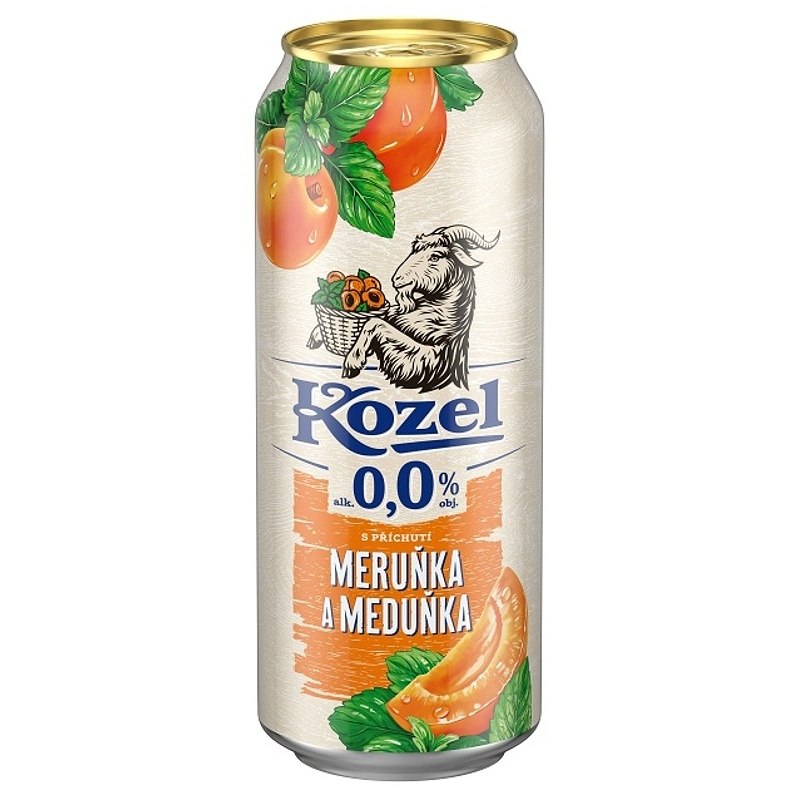 KOZEL S PŘÍCHUTÍ MERUŇKA A MEDUŇKA PLECH 0.5L