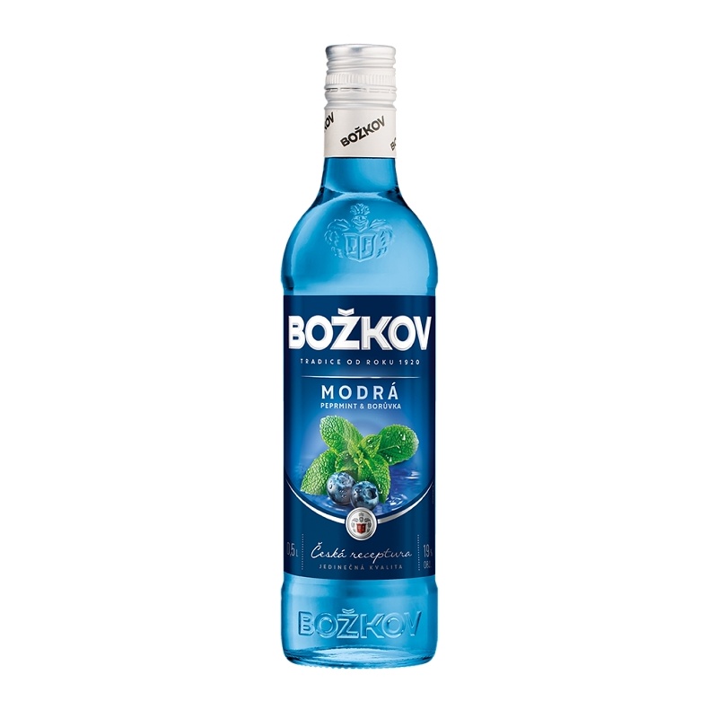 MODRÁ BOŽKOV PEPRMINT & BORŮVKA 19% 1L
