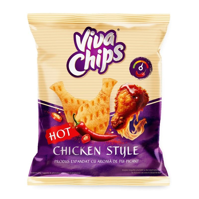 CHIPS VIVA CHICKEN KUŘE HOT 50G | MINIMÁLNÍ TRVANLIVOST DO 20.06.2026